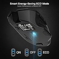 Vista 6 de Redragon M656 Gainer - Mouse inalámbrico para juegos, 4000 DPI 2.4Ghz mouse inalámbrico con 5 niveles de DPI, 7 botones macro, retroiluminación LED