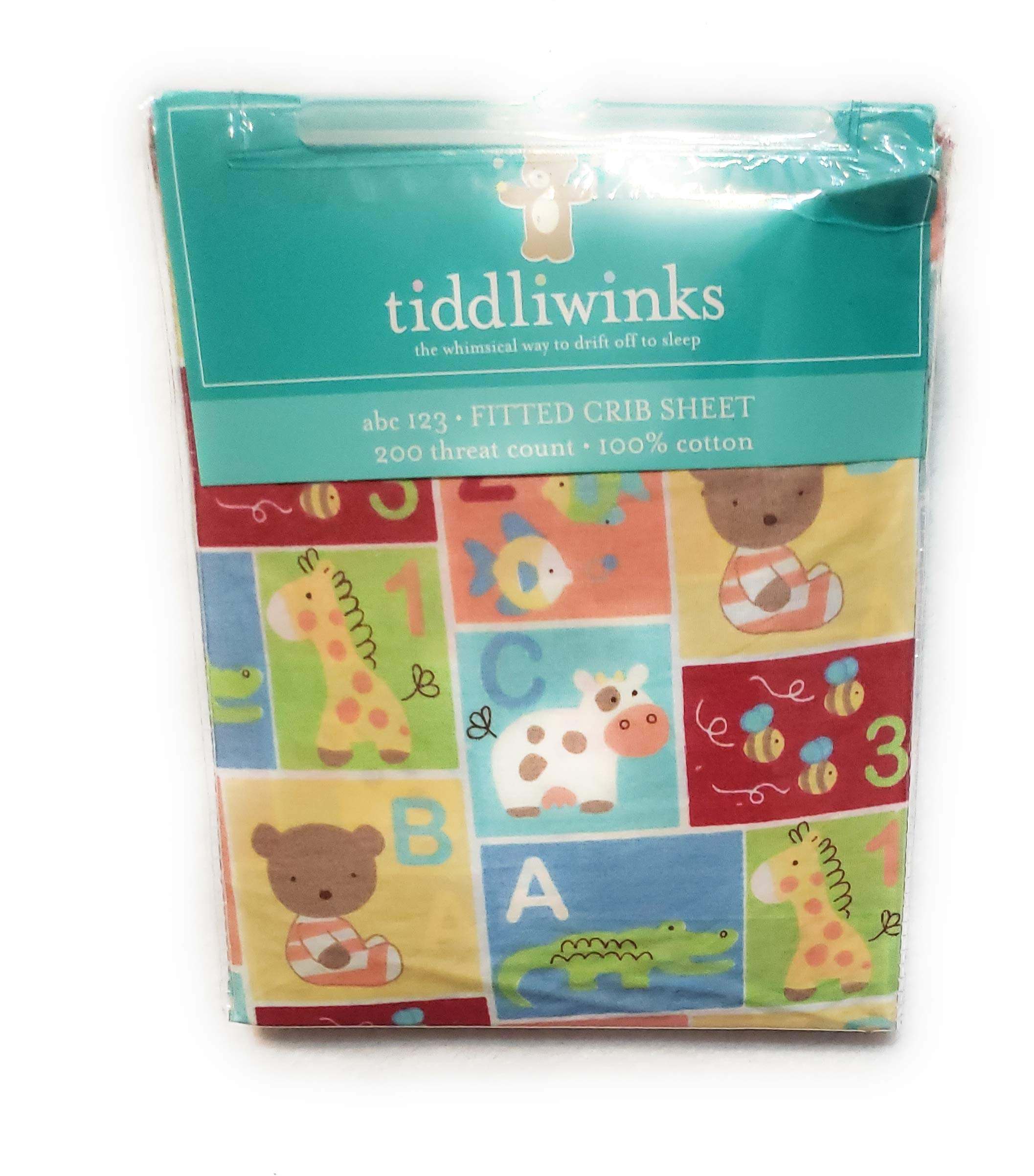 Tiddliwinks ABC 123 Fitted Crib Sheet-Squares