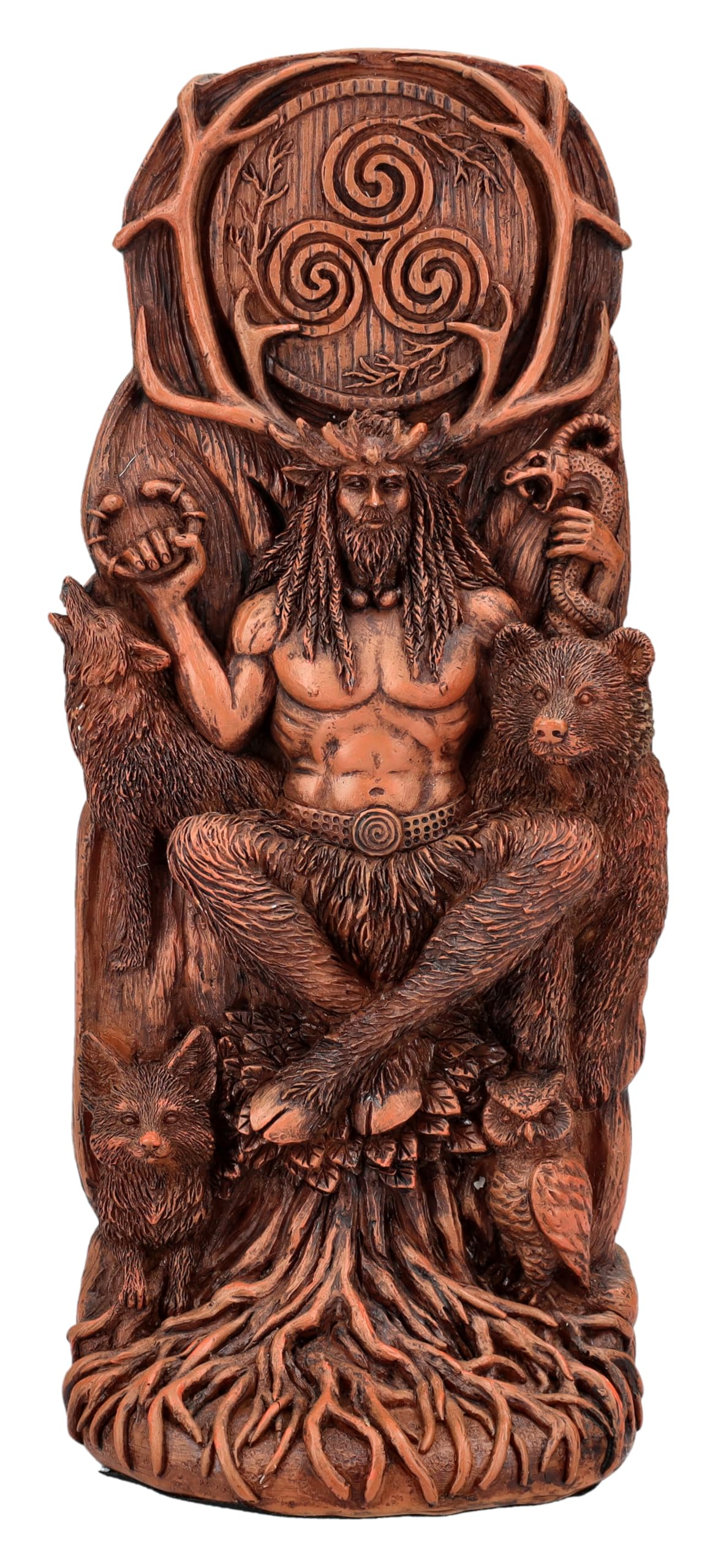 Figuren Shop GmbH Cernunnos - Hand Painted Polyresin Sculpture of Celtic God Mystic Statue 23cm Height