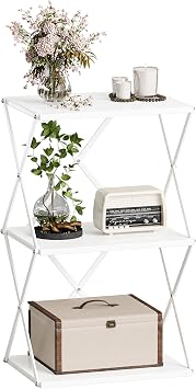 3-Tier End Table Small Side Table Tall Bedside Night Stand