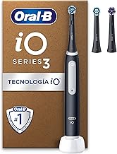 Oral-B iO 3 Black Electric Toothbrush with 3 Heads, 3 Brushing Modes with Teeth Whitening, Pressure Sensor and Timer, Designed by Braun