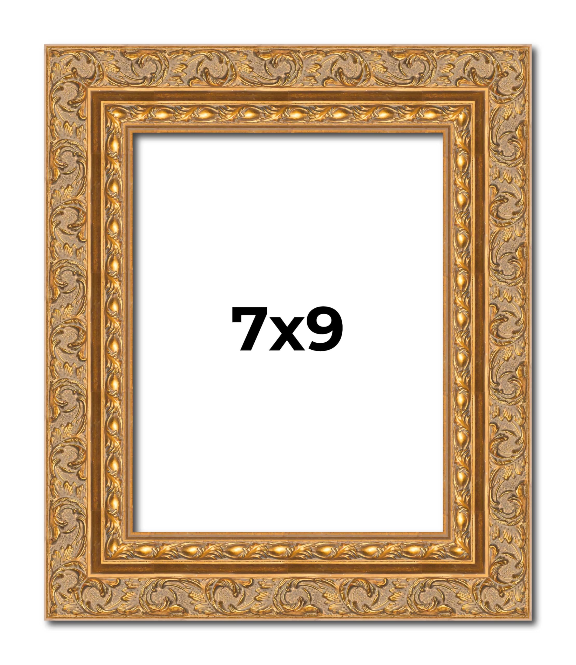 Amazon.com: 7x9 Frame Gold Ornate Solid Wood Picture Frame | 2