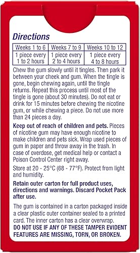 Miniatura 13 de Nicorette 4 mg de goma de mascar de nicotina para ayudar a dejar de fumar - Ayuda para dejar de fumar con sabor a oleada de canela, 20 unidades