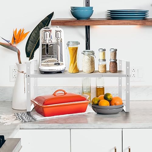 Miniatura 2 de Estante organizador expandible para gabinete, estante apilable para encimera de cocina, estante de almacenamiento de despensa de altura ajustable