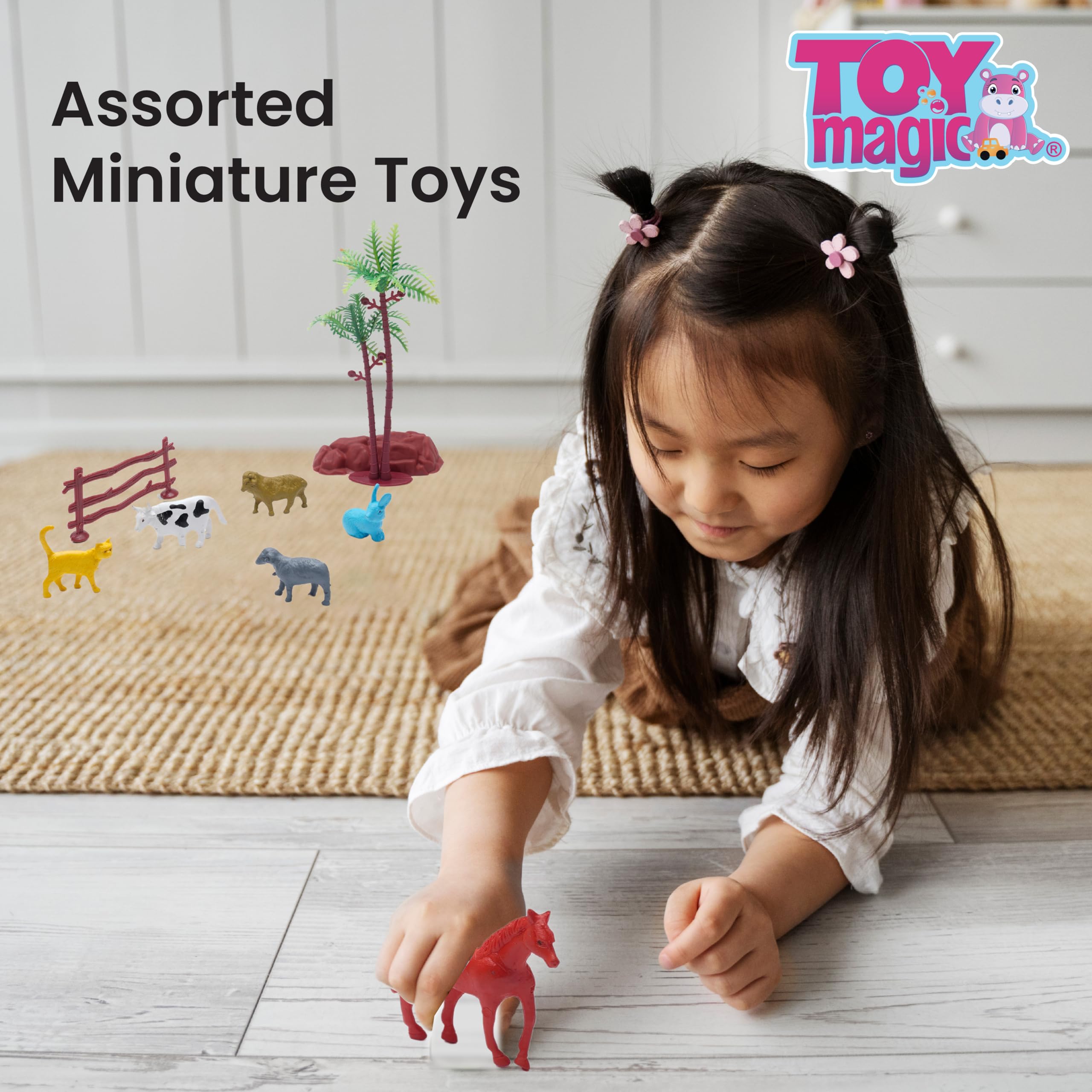 ToyMagic Animal Set 58Pcs | Includes 50 Realistic Animal Figurines and Accessories | Perfect for Educational Play and Imaginative Adventures | Ideal for Kids Aged 3 and Above