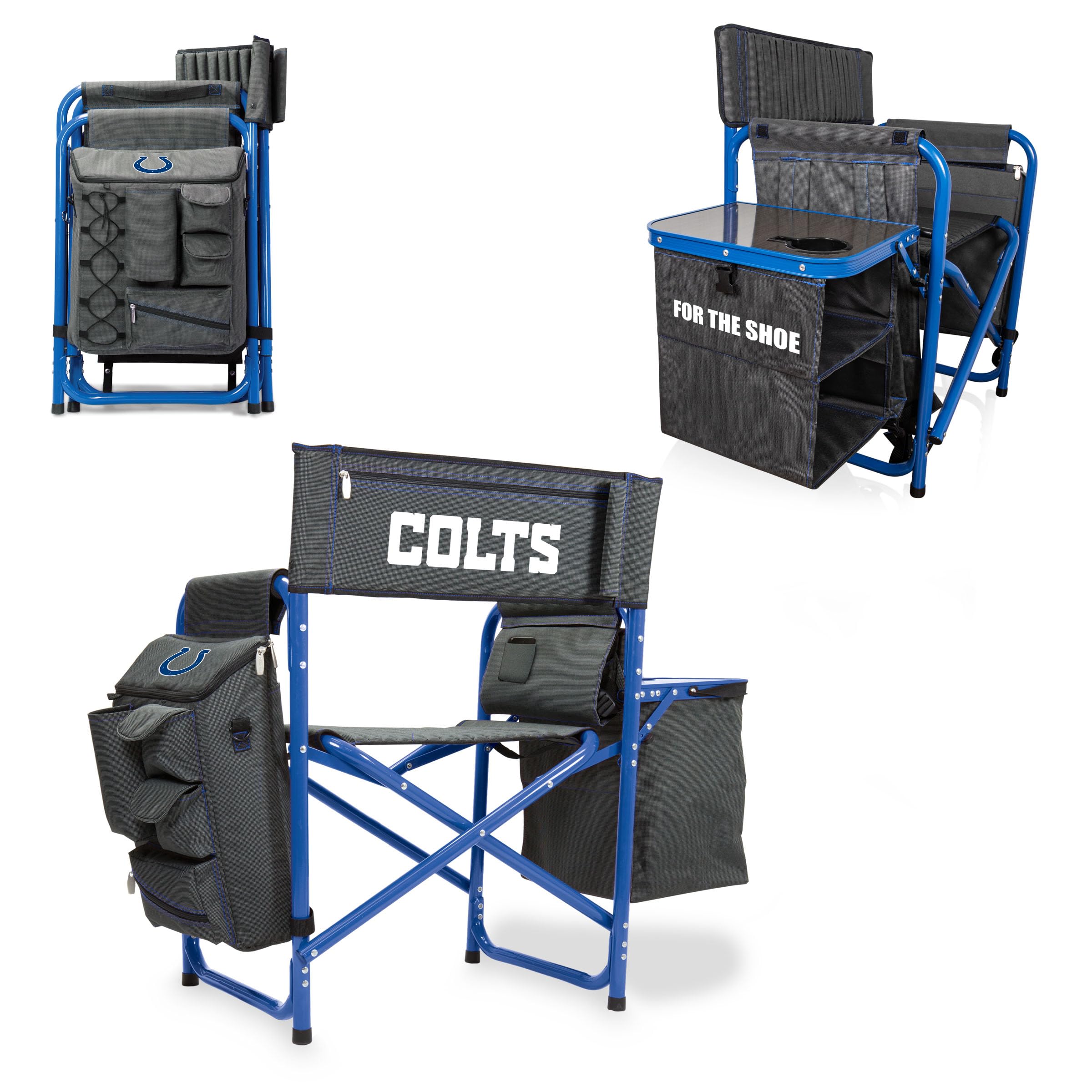 Picnic TIME NFL Unisex-Adult NFL Fusion Camping Chair with Side Table and Soft Cooler, Beach Chair for Adults, Lawn Chair