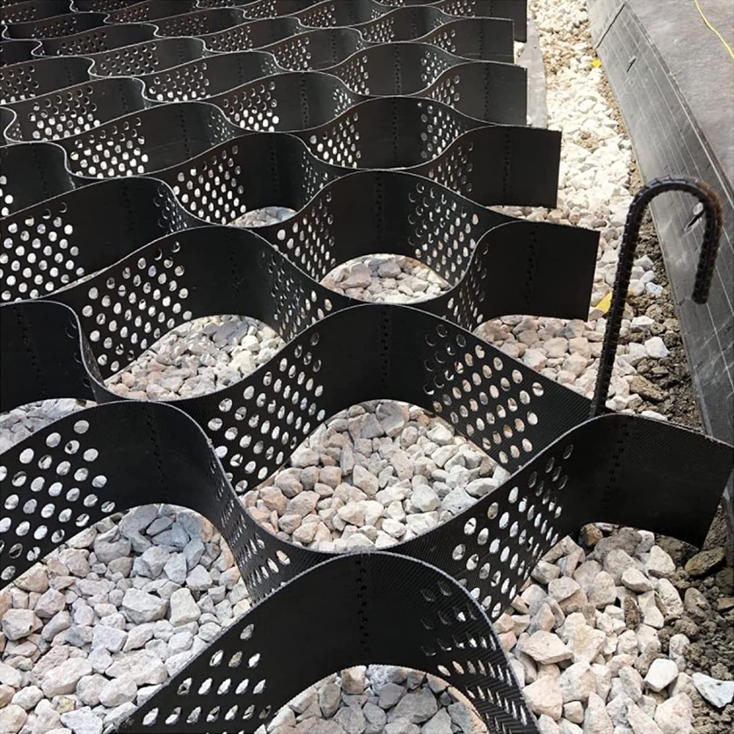 VUIKLCty Gravel Grating Stabiliser, Flexible Ground Geogrid - Gravel Fixing, Ground Support Grating, Easy Installation(4m x 6m (13ft x 19.5ft))