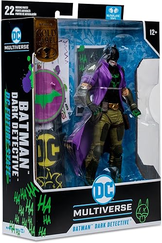 Miniatura 9 de DC Multiverse Comics - Figura de acción de 7 pulgadas, exclusiva del estado del futuro, Joker Dark Detective (etiqueta dorada)