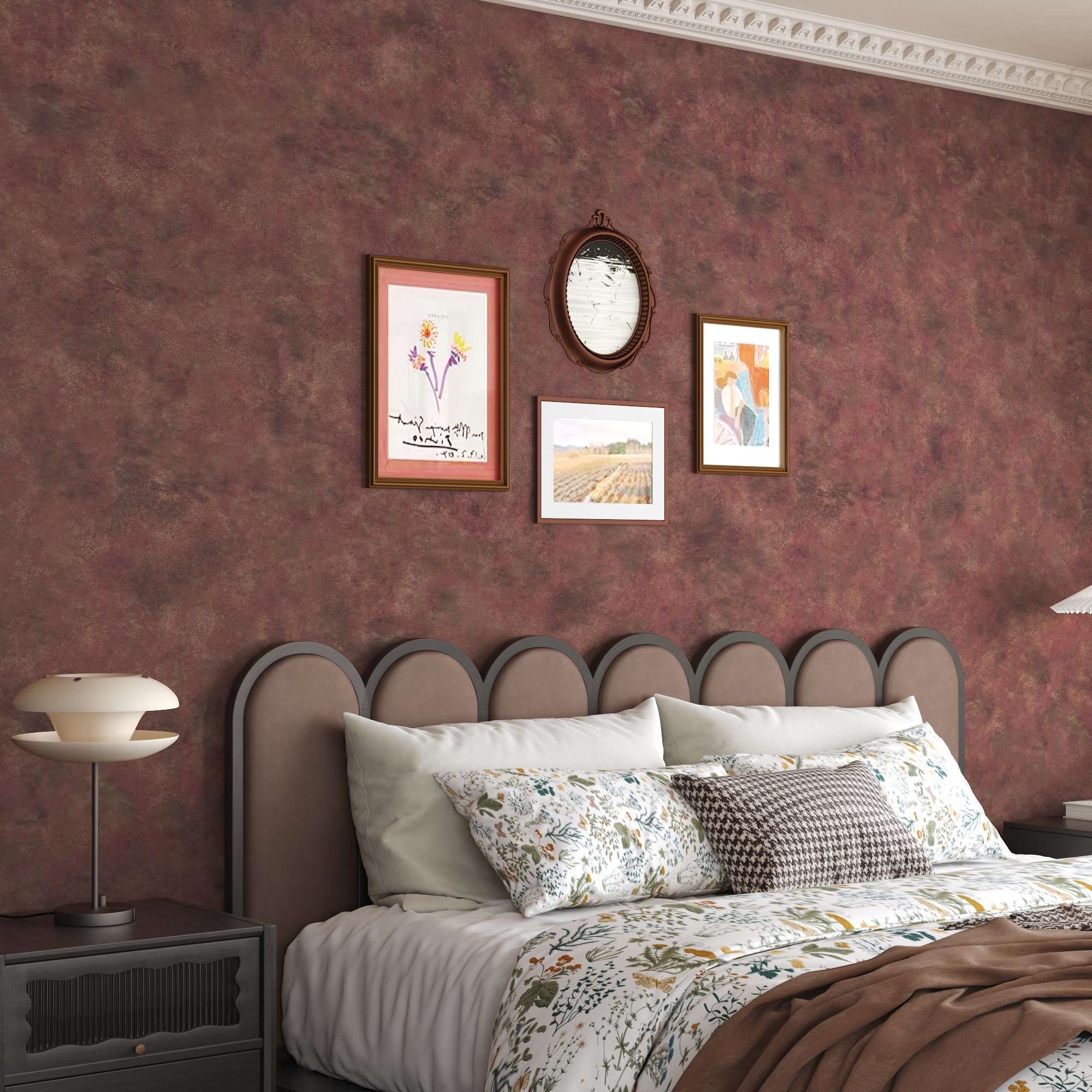 JSEVEM 80CMx4M Red Gold Rusty Concrete Wallpaper Peel and Stick Concrete Effect Self Adhesive Wallpaper Thick Rust Vintage Concrete Vinyl Wrap for Bedroom Bathroom Walls โ image 1