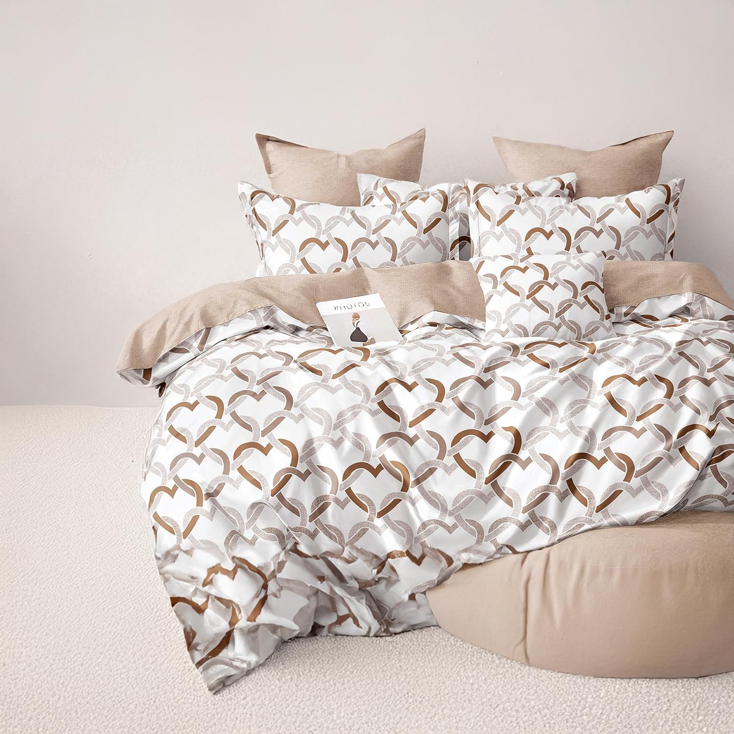 DH DREAMER HOME Edredón Nórdico 150x220cm – Microfibra Suave y Ligera, Relleno 280g/m², Cálido para Invierno, Cama 90 - Corazones