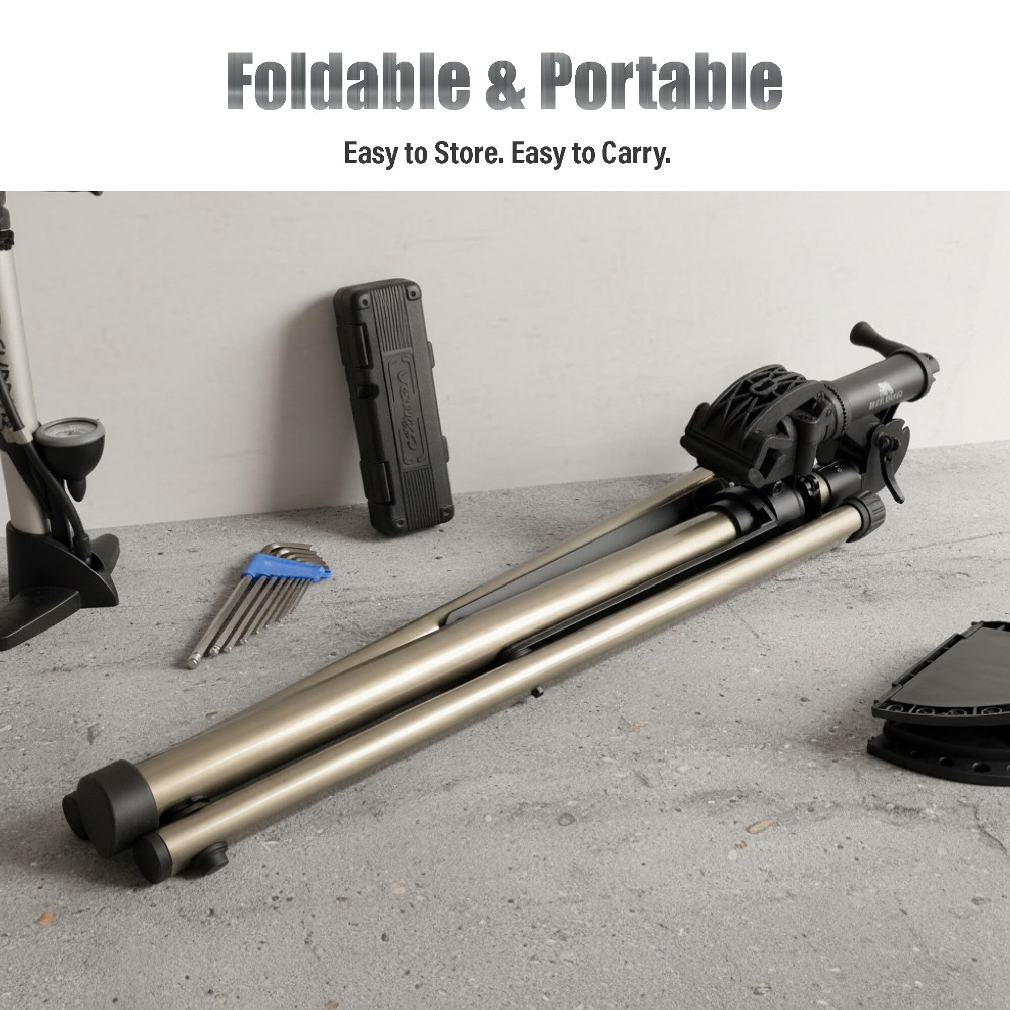 BikeHand Bike Repair Stand | Lightweight & 360 Adjustable Home Bicycle Mechanics Workstand w/Magnetic Tool Plate | Quick Release Portable Bike Maintenance Stand for Mountain & Road Bike