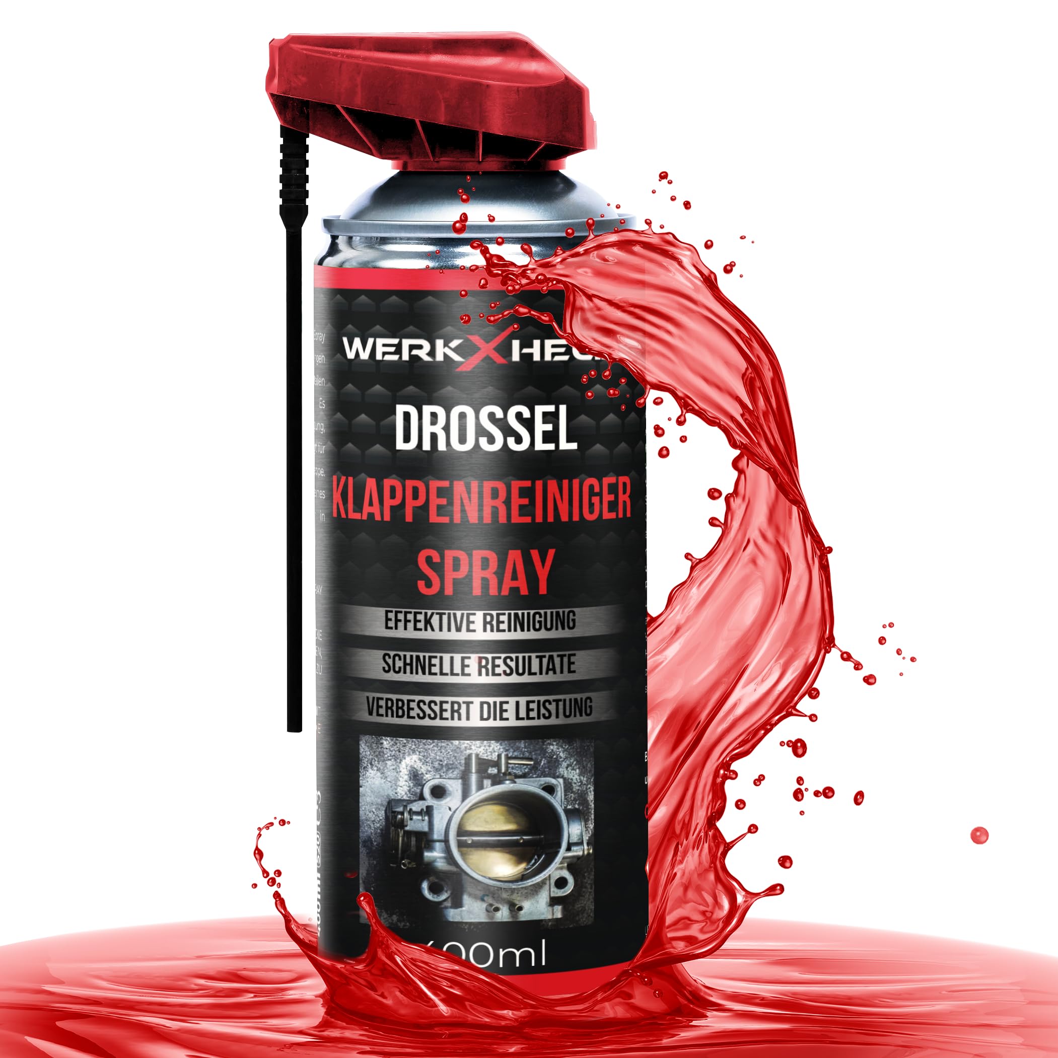 WerkXheld Drosselklappenreiniger Diesel & Benzin | AGR Reinigungsmittel, Vergaserreiniger, Luftmassenmesser & Ventilreiniger für Autos, Motorräder & Dieselmotoren 400ml