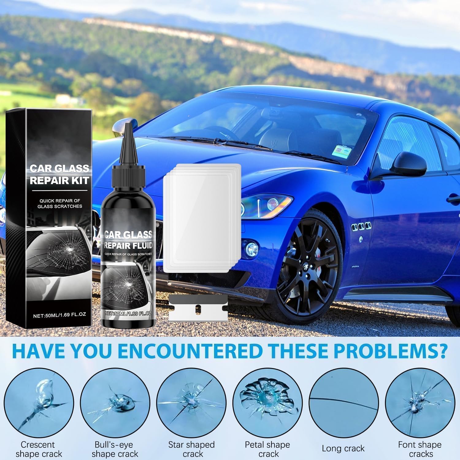 2026 New Windshield Crack Repair Kit,Universal Car Windshield Crack Repair Fluid Repair Liquid for Automotive Windscreen Tool — view 6