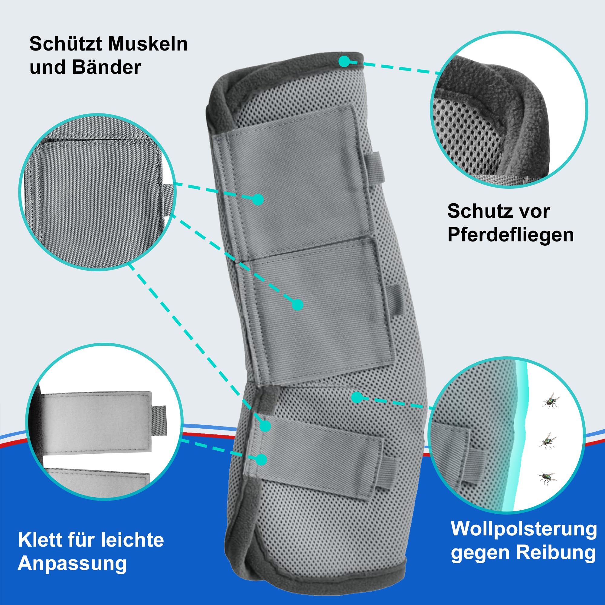 Protectores Caballo, Bota de Caballo Transpirable, con Funciones de protección y Soporte, Protección contra los Rayos UV