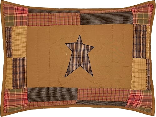 Miniatura 9 de VHC Brands Stratton Primitive King - Funda de algodón con apliques de estrella de algodón acolchado a mano, rectangular, decoración para dormitorio