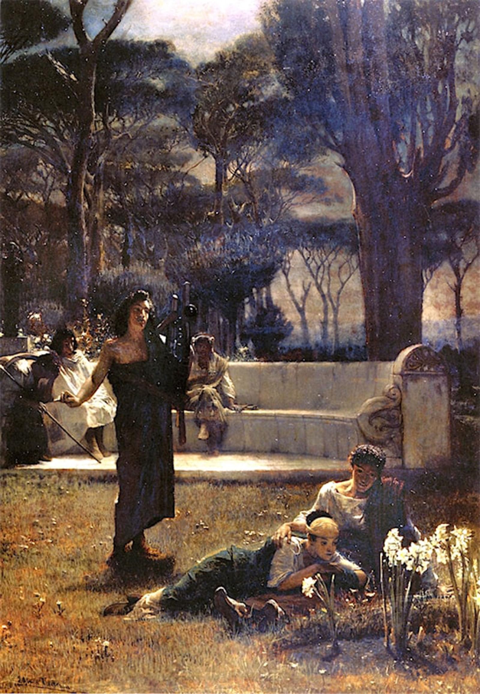 SERENDIPITP Vintage Wall Art Canvas Nordic Poster Canvas Print Picture Improvisatore by Lawrence Alma-tadema Wall Art Poster for Home Decor 60x90cm