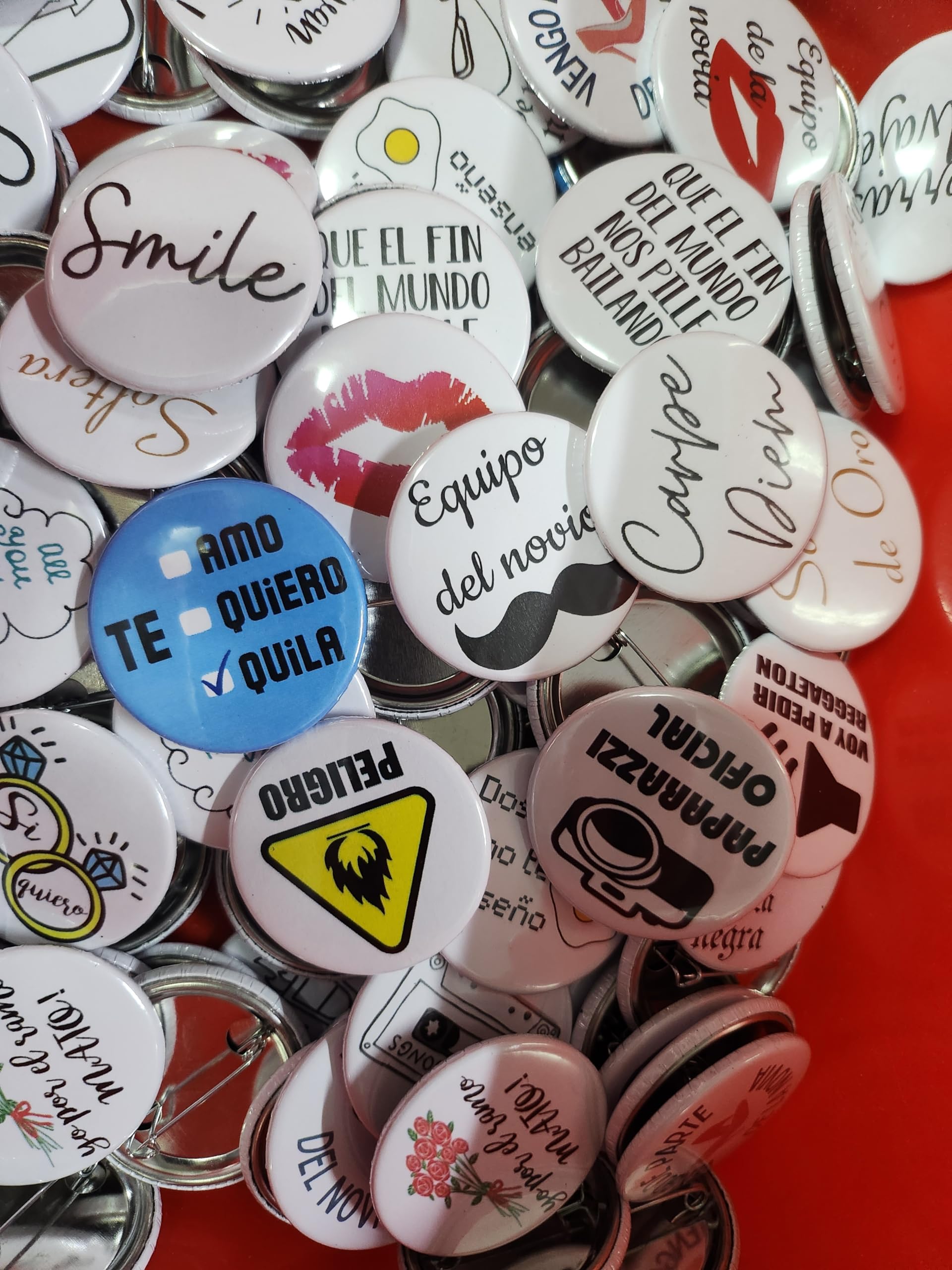 Uvimark | Pack de 100 Chapas para Boda | Chapas Divertidas | Chapas Variadas para Celebración de Casamiento, Matrimonio