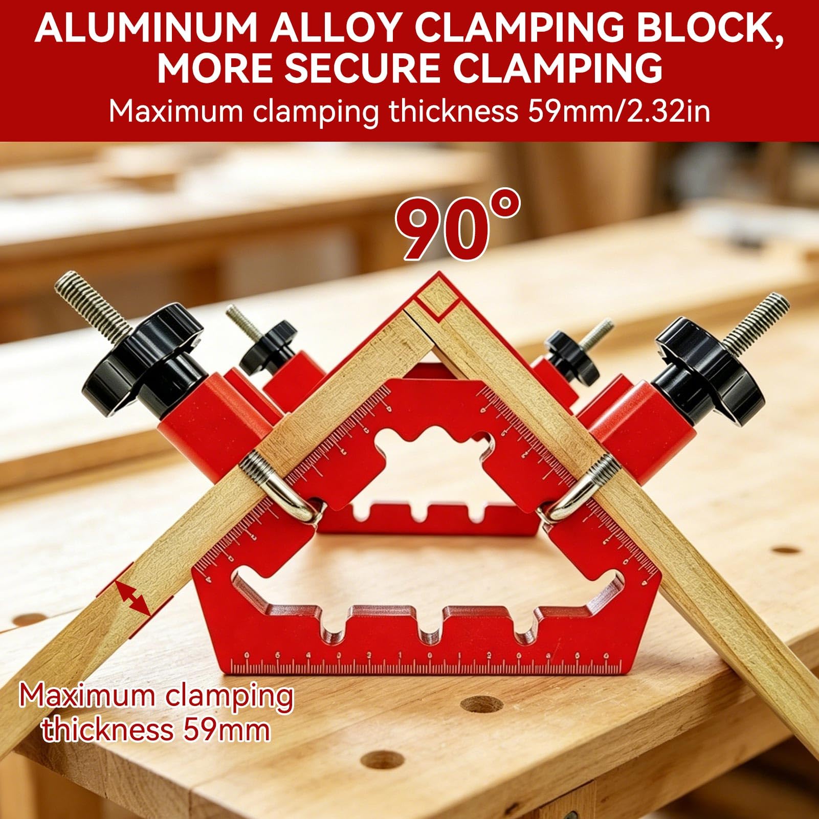 45/90 Grad Winkel Klemme Positionierwinkel, Holzbearbeitung Rechtwinkel Befestigung 45 ° 90 ° Aluminium Legierung Positionierung Quadrat Metric 0-12cm Rechtwinklige Klemmen Winkelspanner
