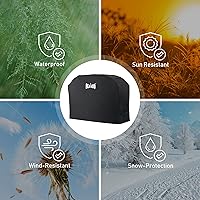 Vista 6 de Funda para parrilla de barbacoa, 55 pulgadas, resistente al agua, para parrilla de gas, anti-UV, resistente a la decoloración, cubierta de parrilla