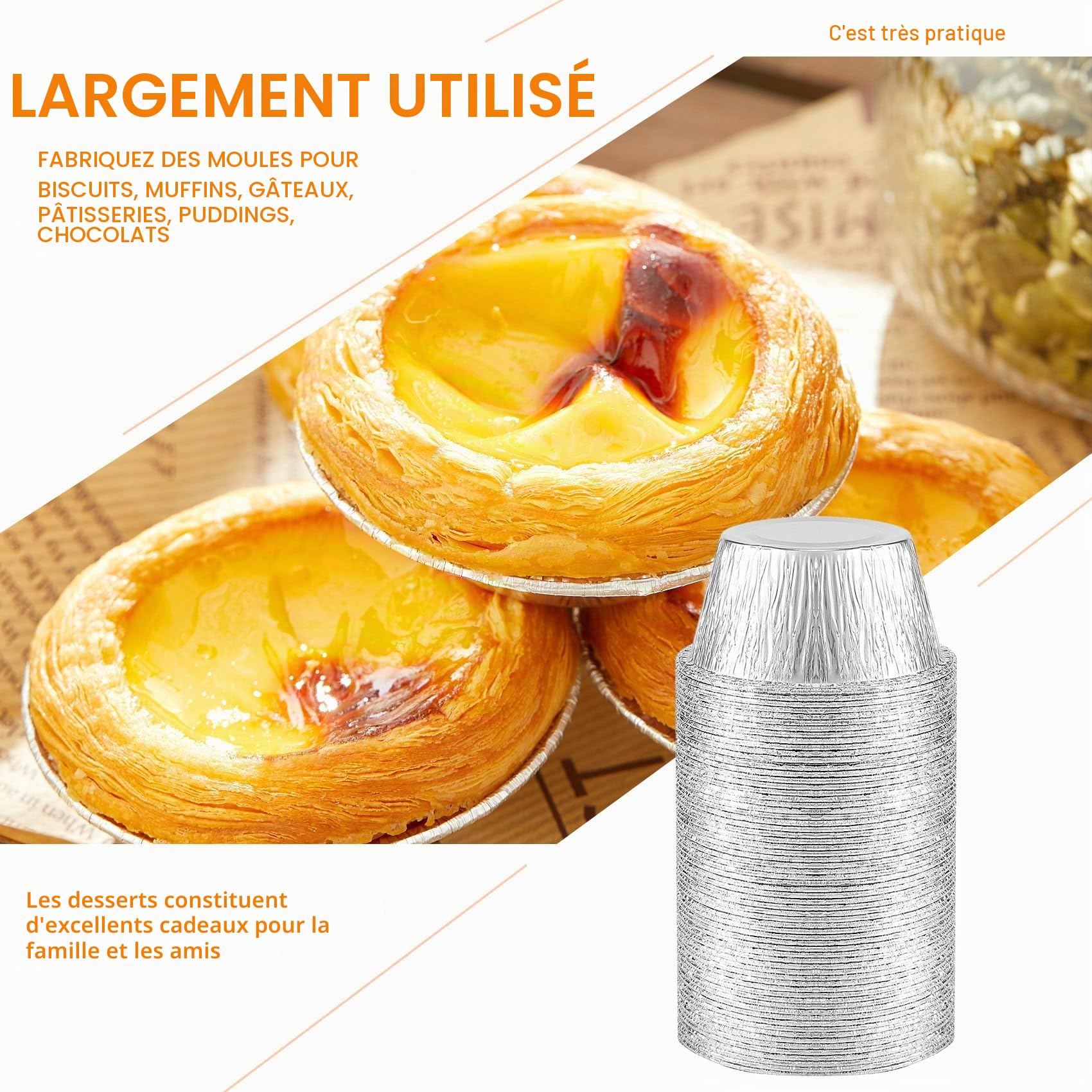 Kafei Lot de 150 ronds en aluminium pour barbecue, égouttoirs, plats à gratin en aluminium, plats à gratin jetables, pour pâtisserie, cuisine, petits récipients