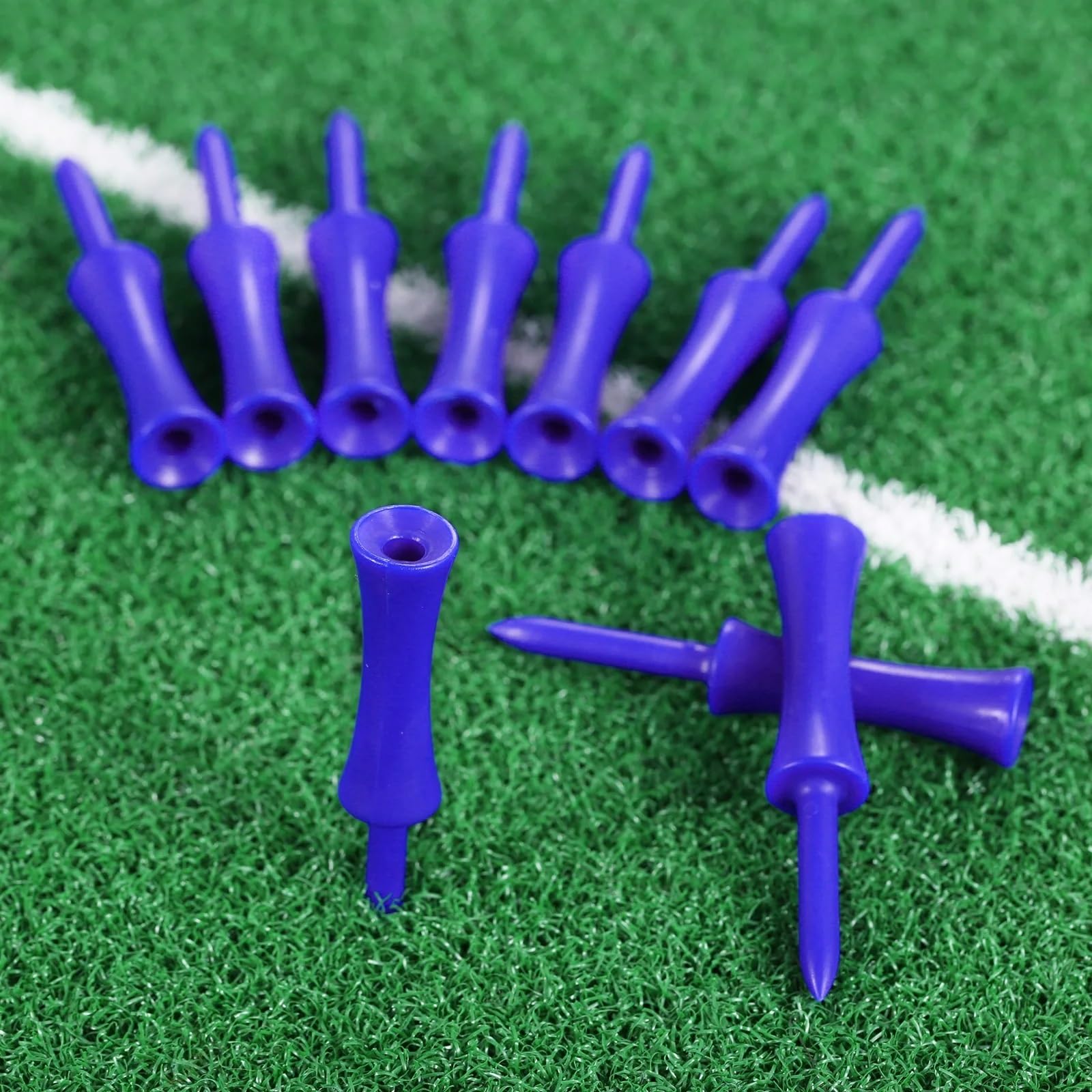 Golf Tee 100 Stück 68 mm Golf-Tees, unzerbrechliche Kunststoff-Cast-Tees, Höhenkontrolle, Sport-Golfschläger-Zubehör for das Training FüR Einen Idealen Abschlag
