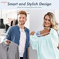 Vista 6 de HOUSE DAY Paquete de 100 perchas de plástico blanco, perchas de plástico con ganchos integrados, perchas duraderas y fuertes para armario, perchas