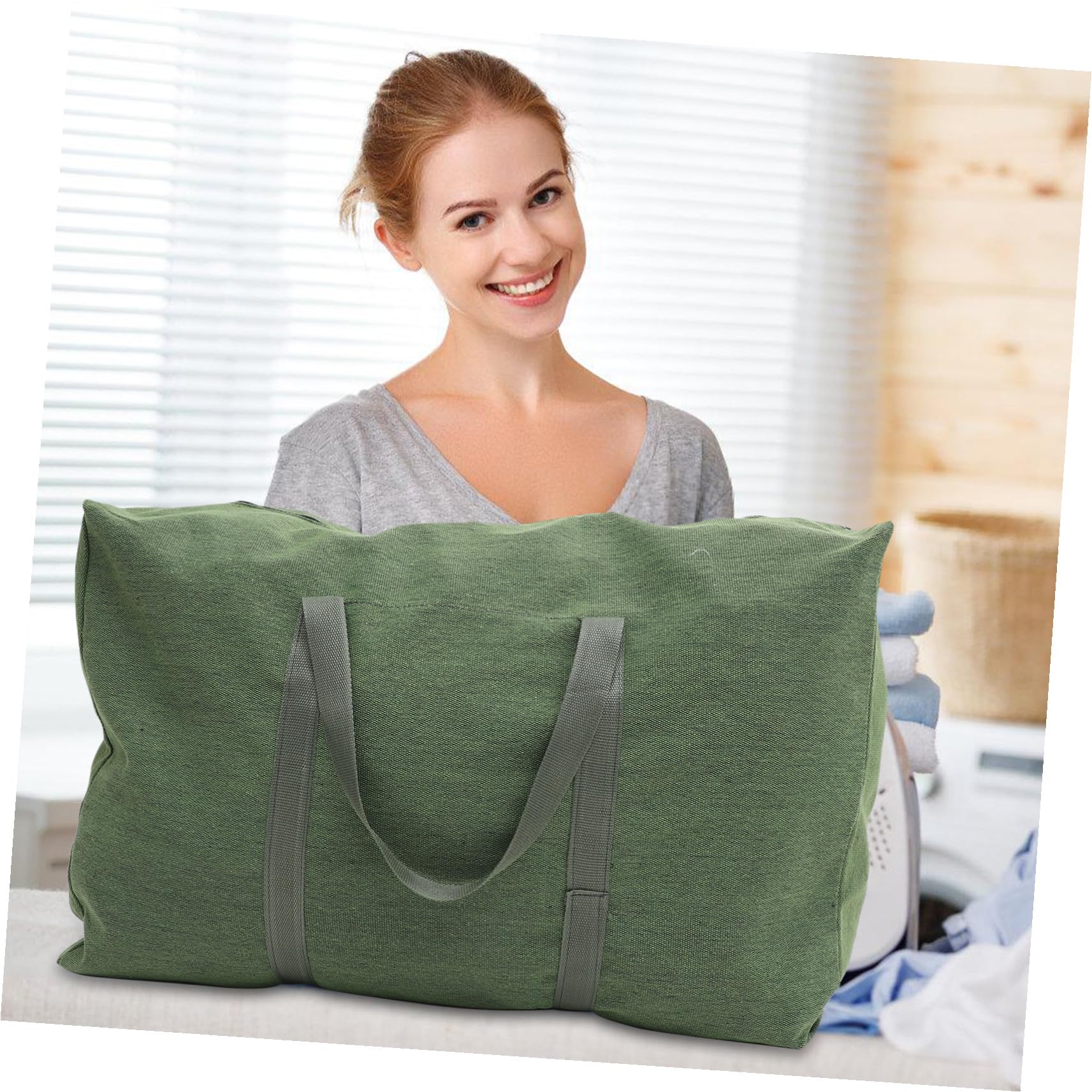 Borsa da Viaggio Grande in Tela, Capiente, Manici e Cerniera