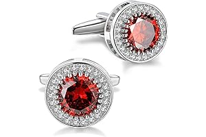 Sparkling Crystal Red Cufflinks for Men