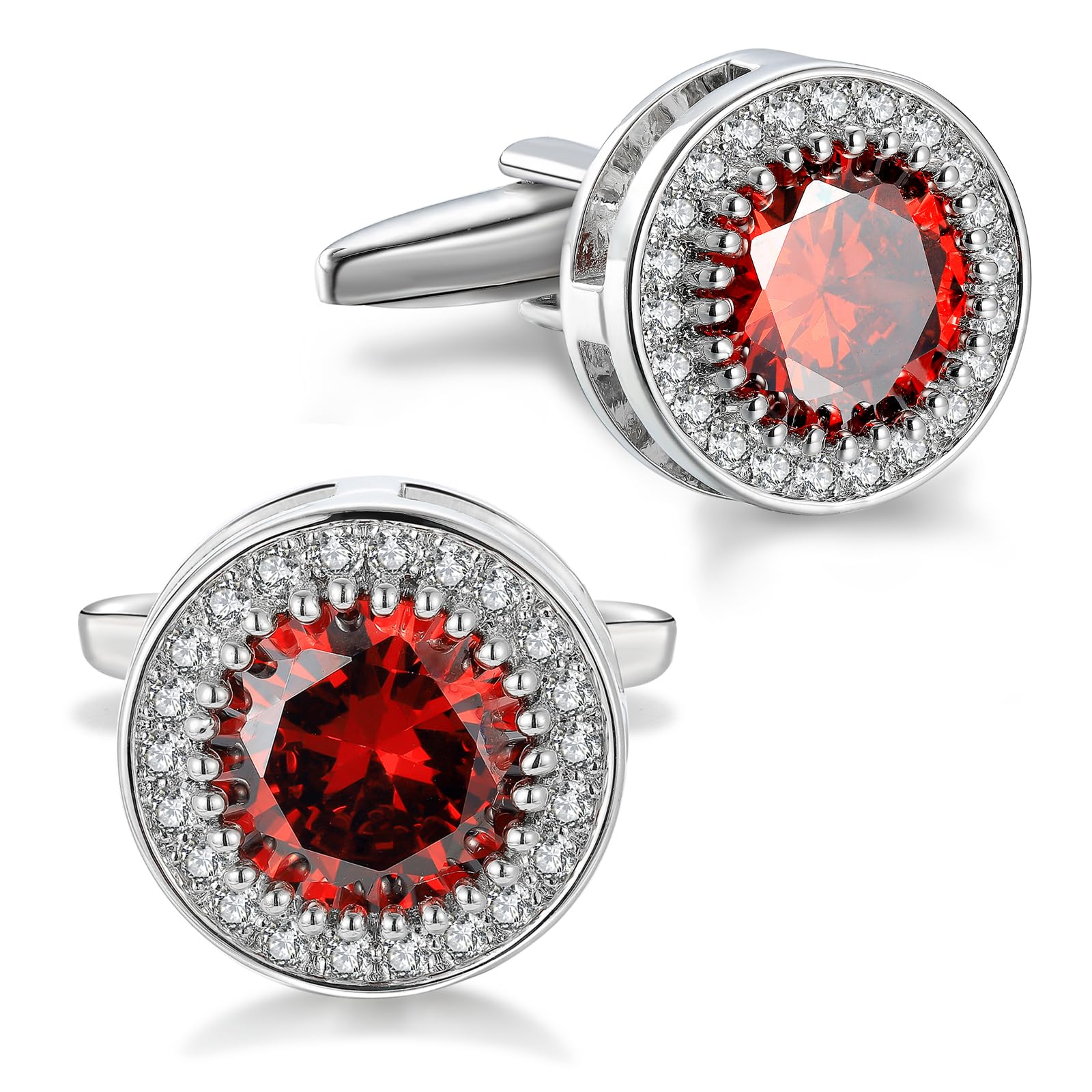Cyriacus Gemelos de cristal para Hombre, Gemelos con Circonita Cúbica, Gemelos Adornados en oro con Diamantes Brillantes para Boda, Novio, Padrino