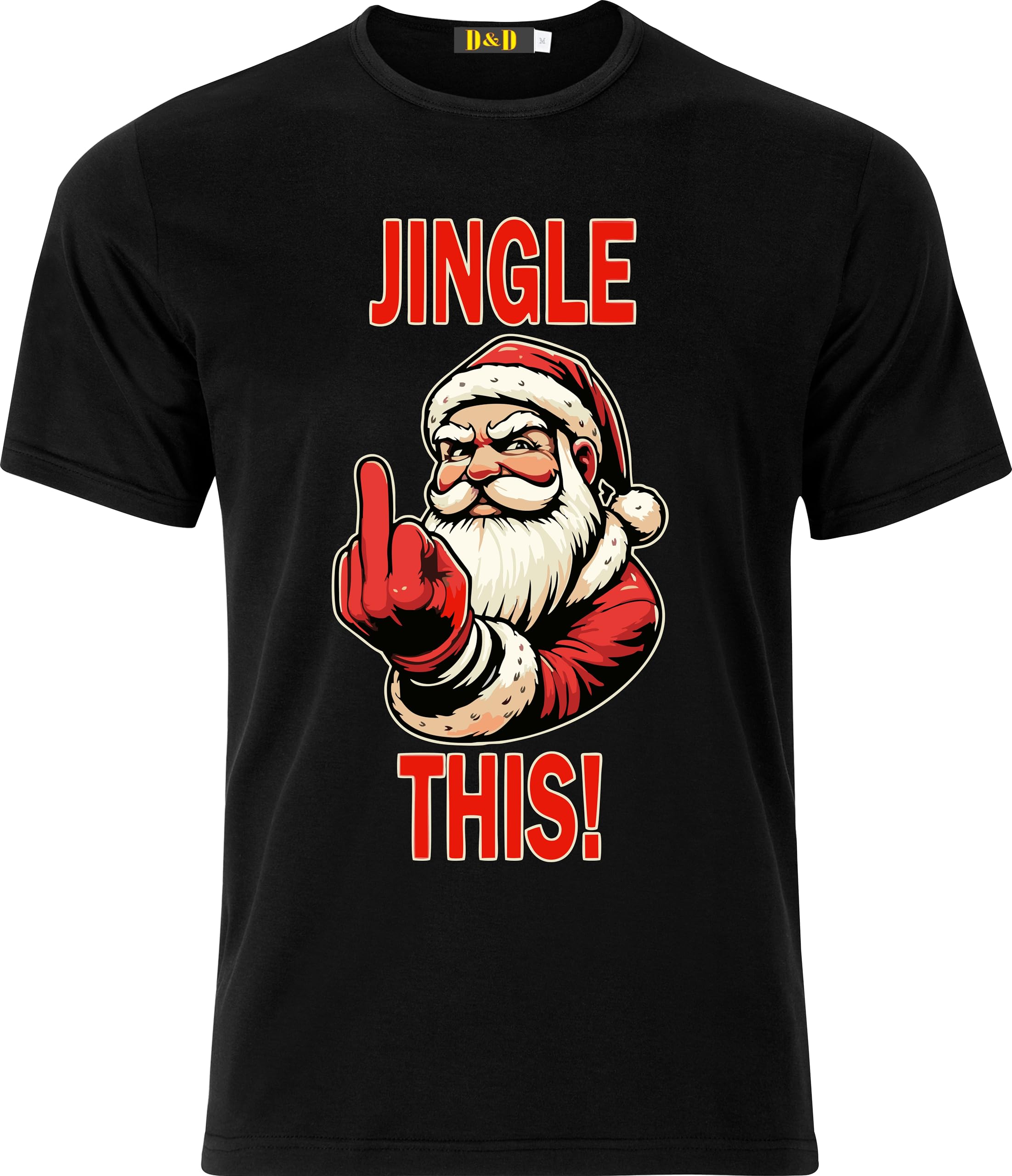 magic moments Adult D.T.F Santa Clause Jingle This T Shirt (UK, Alpha, XL, Regular, Regular, Black)