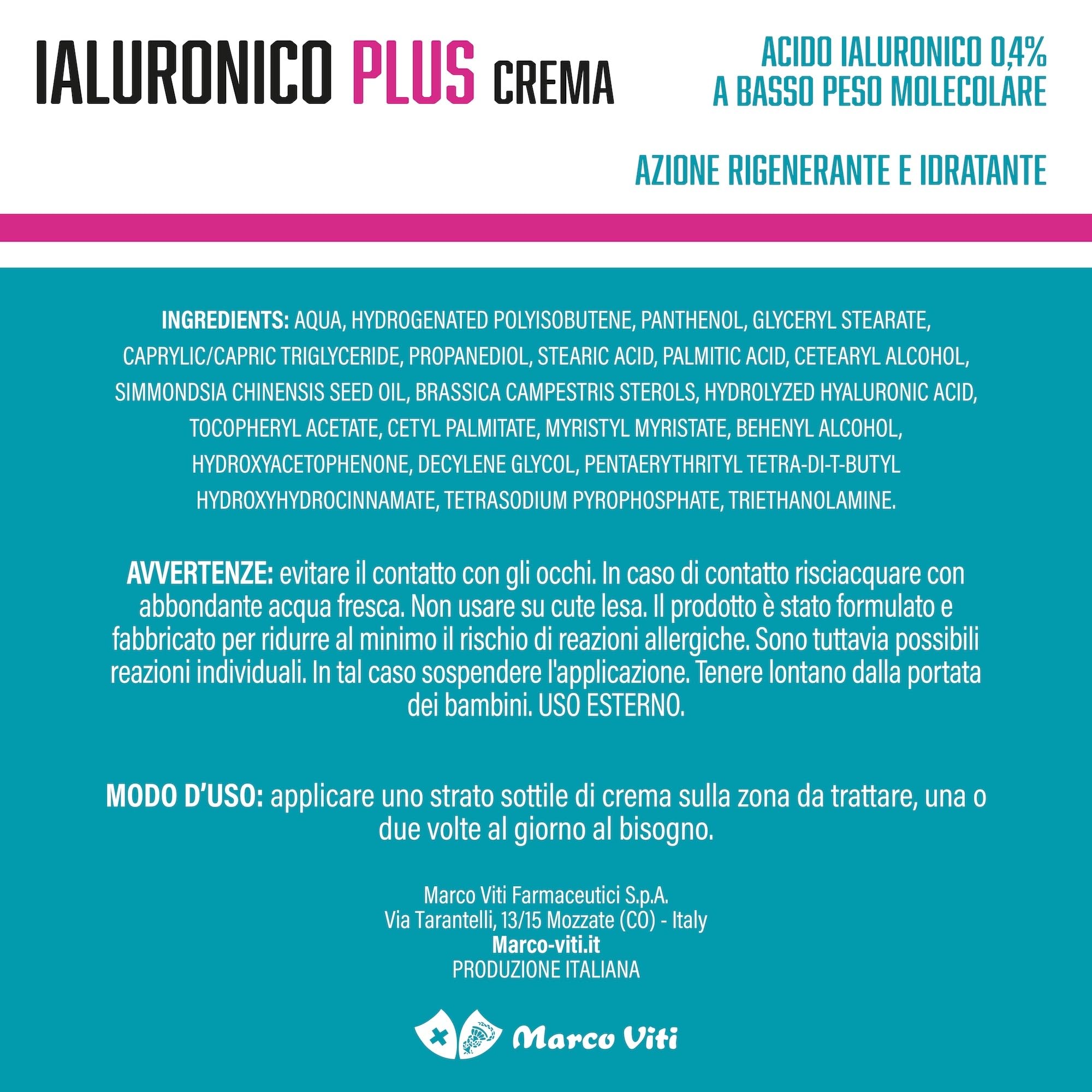 Abbinata Ialuronico Plus Crema Idratante con Acido Ialuronico 0,4% 50 g