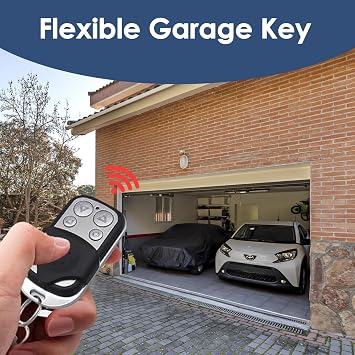2PCS 433MHz Gate Fob Remote, Automatic Garage Door Remote Control Fob with 4 Buttons, Wireless Garage Door Opener Cloning Fob for Car Garage Door Gate with Key Cover Slide