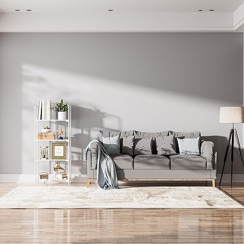 Miniatura 174 de Crofy - Estantería plegable sin montaje para sala de estar, estante plegable blanco de 5 niveles para oficina en casa, organizador de almacenamiento