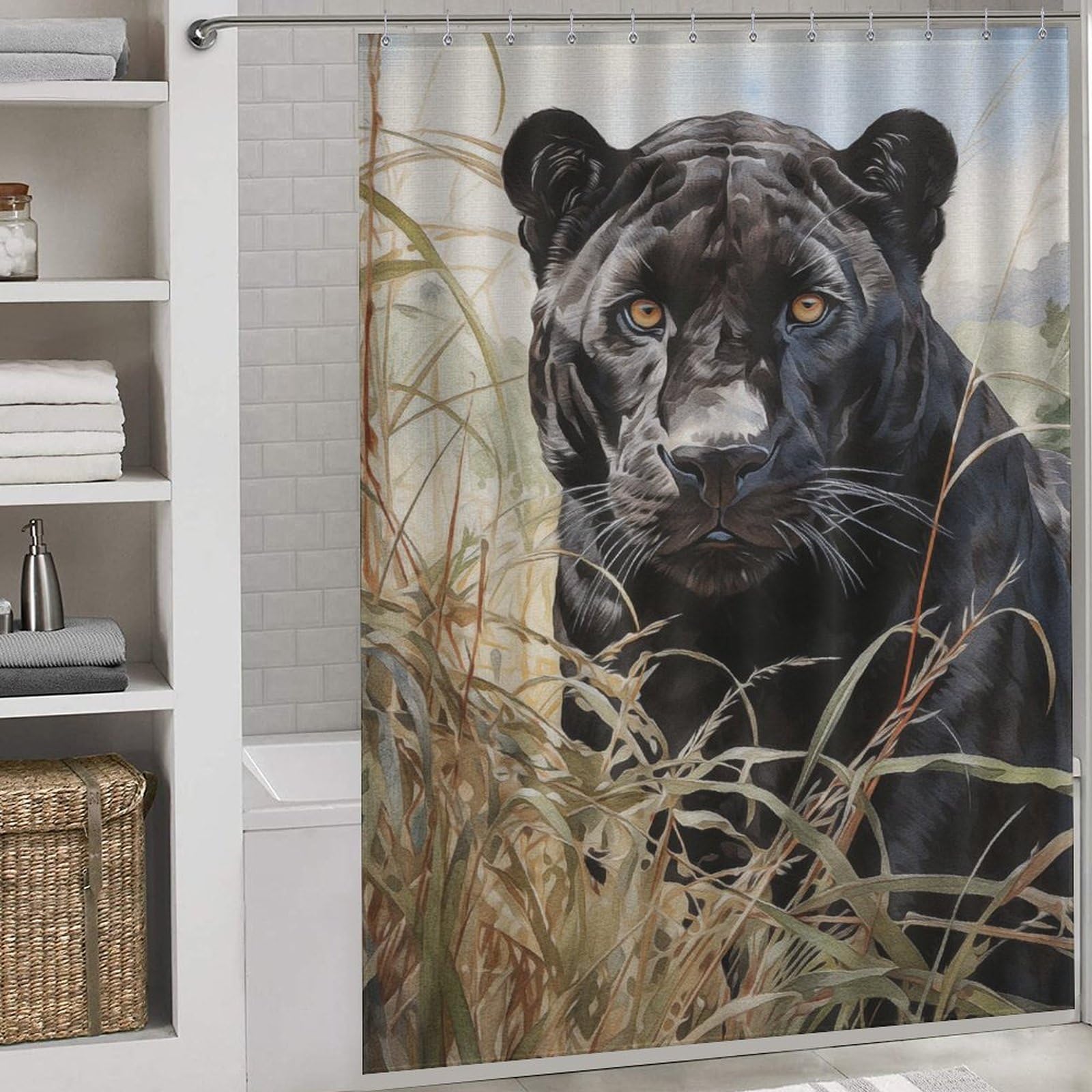 Rideau de douche moderne The Jaguar Kingdom en polyester imperméable haut de gamme