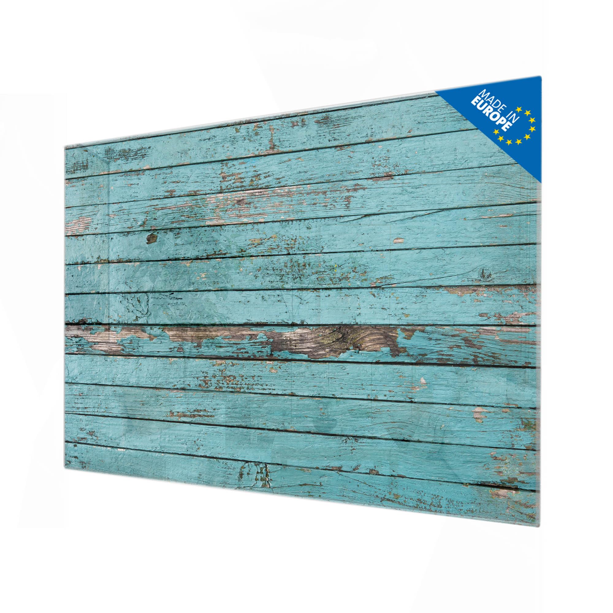 banjado Glas-Magnettafel in 60x40cm für Notizen in Holzoptik
