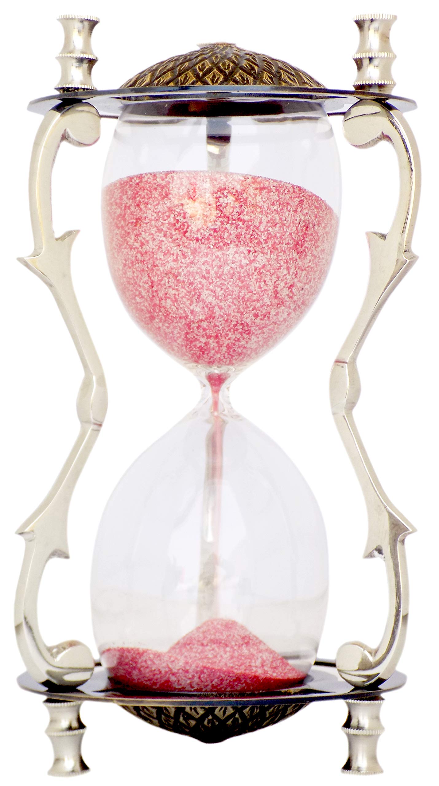 JD'Z COLLECTION Nautical Maritime Sand Timer Hourglass Antiquated Finish Brass Compass with Gift Vintage Clock Handmade Tabletop for Classroom Birthday Gift (7 Inches ( 5 Mint))