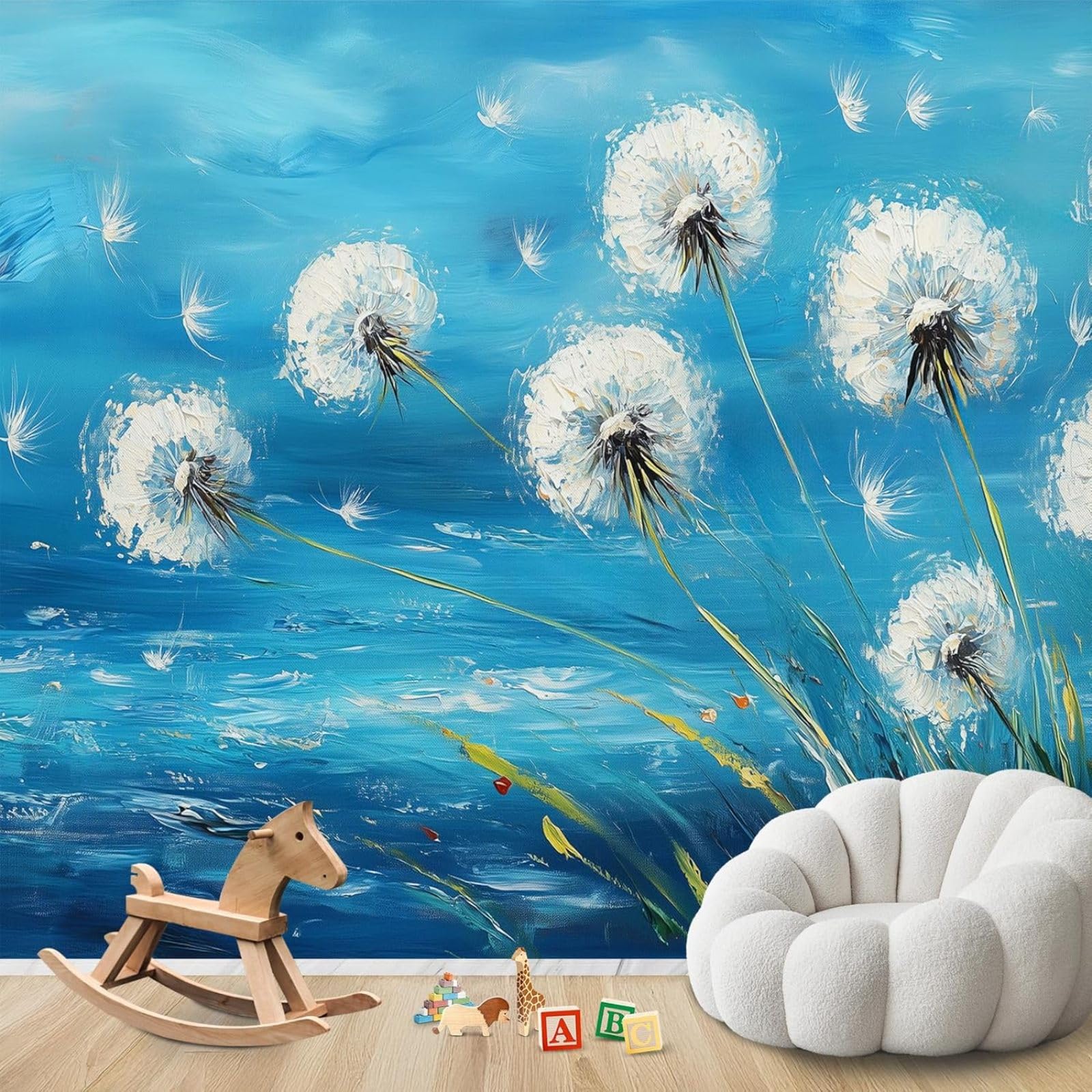 kfjhgbdshhj Photo Wallpaper Sky and Flowers Non-Woven Modern Wall Living Room Bedroom Children's Room Wall Decoration Motif Wallpaper,300cmx210cm Stickers - Frameless Painting - Poster