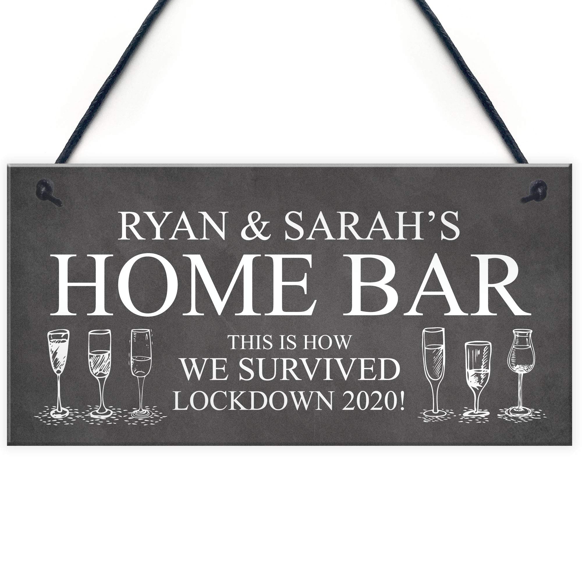 Funny Home Bar Sign PERSONALISED Home Decor Lockdown Gift Alcohol Gift