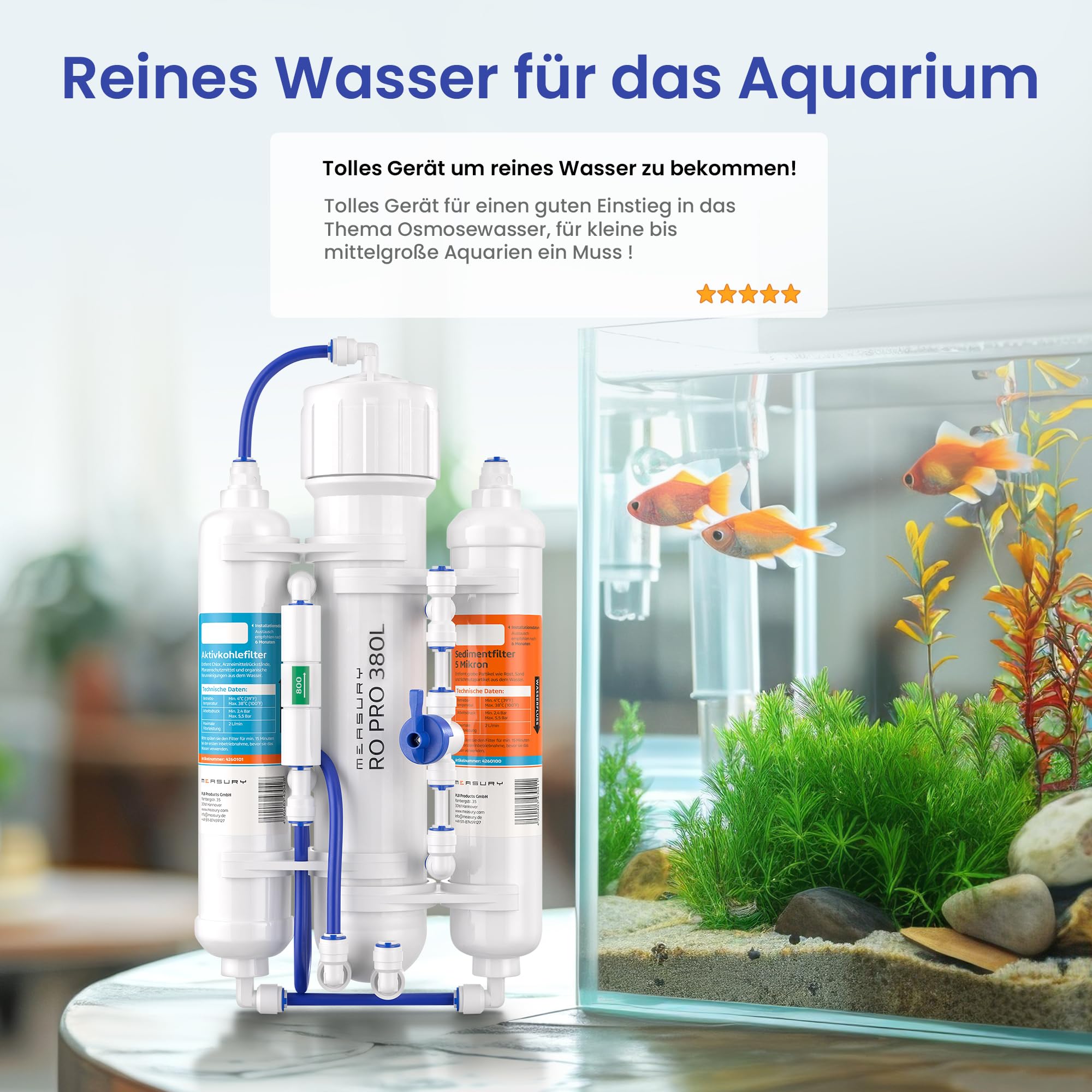 Measury Osmoseanlage Aquarium 380L/Tag - Umkehrosmoseanlage