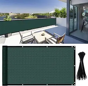 Cerca para Jardim, 2mx30m, Tela de Privacidade para Varanda Cerca, Borda Reforçada, 150 Abraçadeiras, Adequada para Cercas Externas de Arame, Paredes de Pátios, Jardins e Quintais, Verde