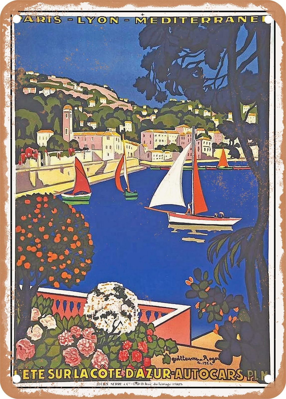 METAL SIGN - 1924 PLM summer on the French Riviera Vintage Ad home decor