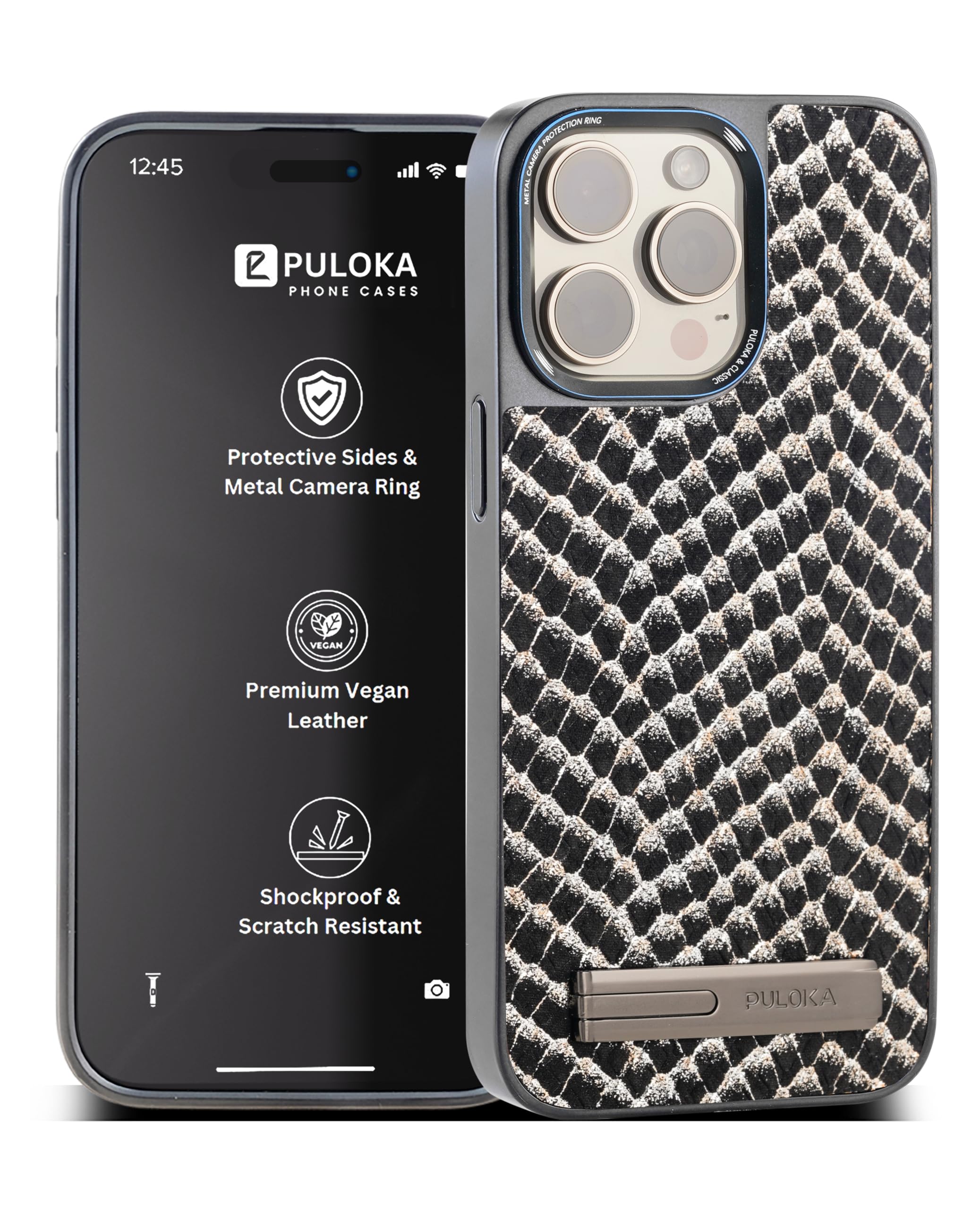PULOKA for iPhone 15 PRO MAX Case, Back Cover with Kickstand & Metal Camera Ring & 360° Military-Grade Protection, | Ultra Hybrid Slim Case – Black (B0D299LWDB) Amazon Price History, Amazon Price Tracker