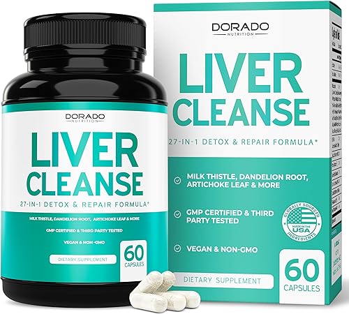 Miniatura 2 de Liver Cleanse Detox (60 unidades) Fórmula 27 en 1 Suplemento de desintoxicación hepática y limpieza de colon (30 unidades) 15 días de limpieza