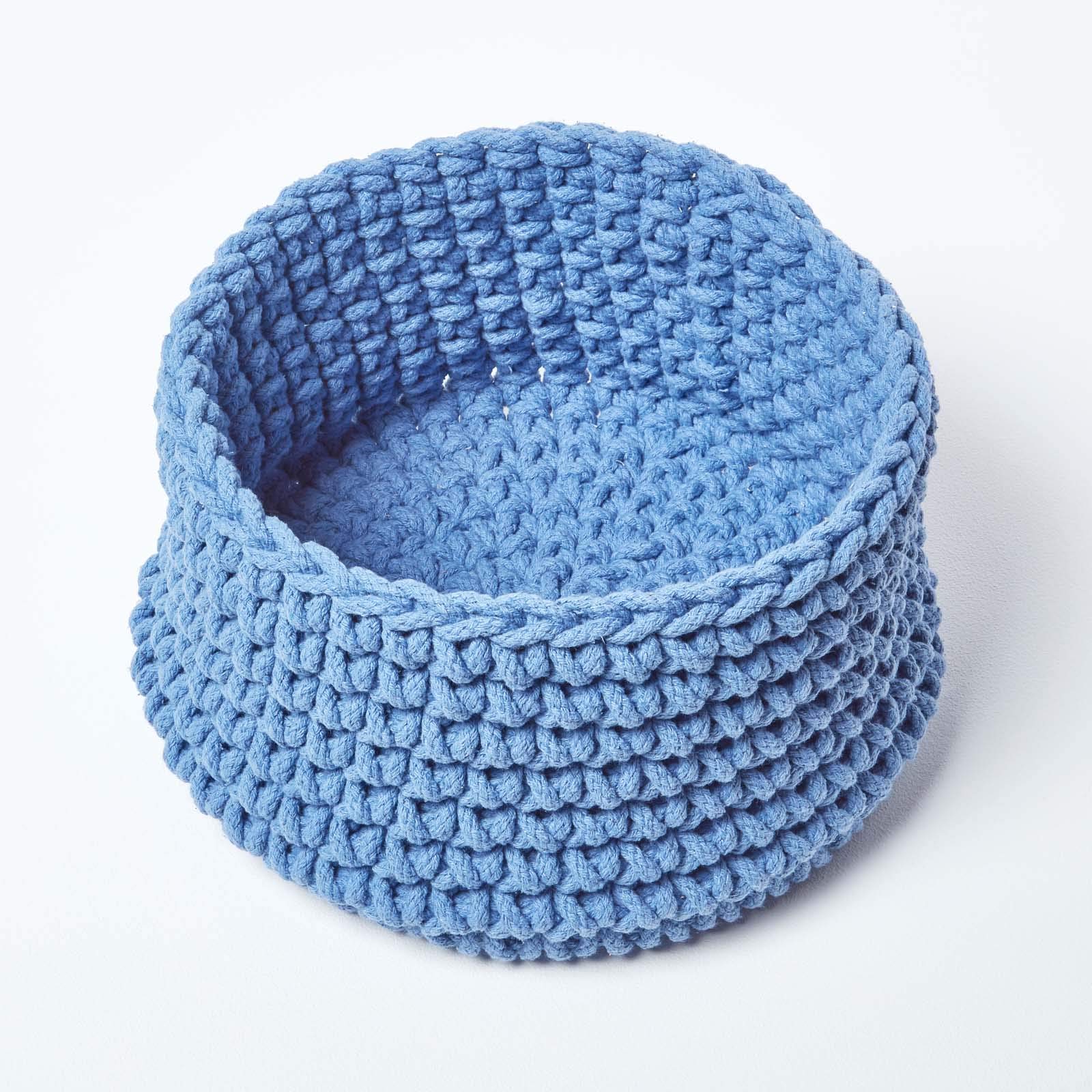 Functionele objecten Novità Home Ronde manden set 1/3 ijzer bekleed met blauw touw van Wonen