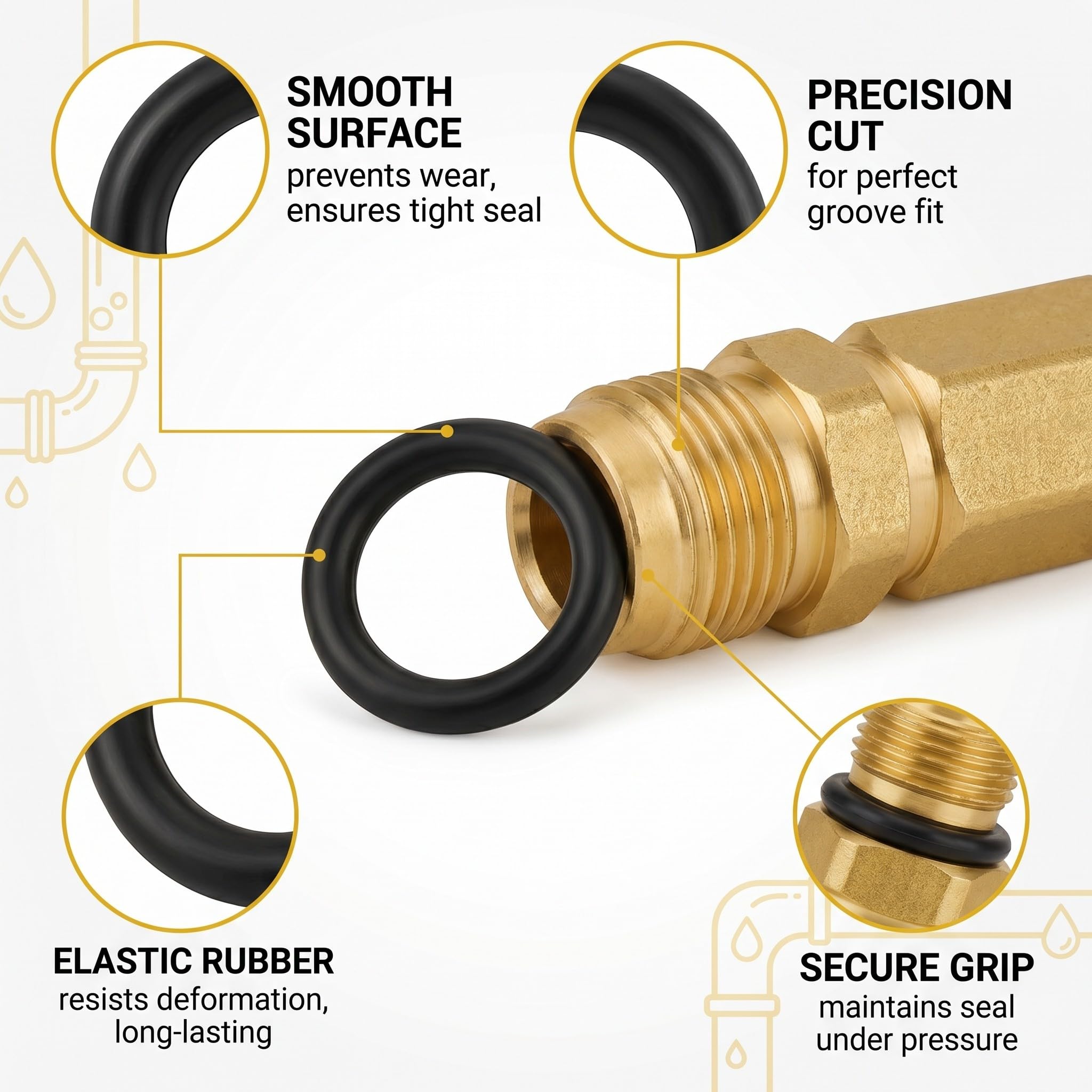 50 Pezzi O-ring in Silicone per Raccordi Rapidi G 1/2 Pollici, Guarnizioni di Tenuta Resistenti all'Usura, Kit Anelli di Ricambio per Tubi da Giardino, Idraulica e Connettori a Innesto
