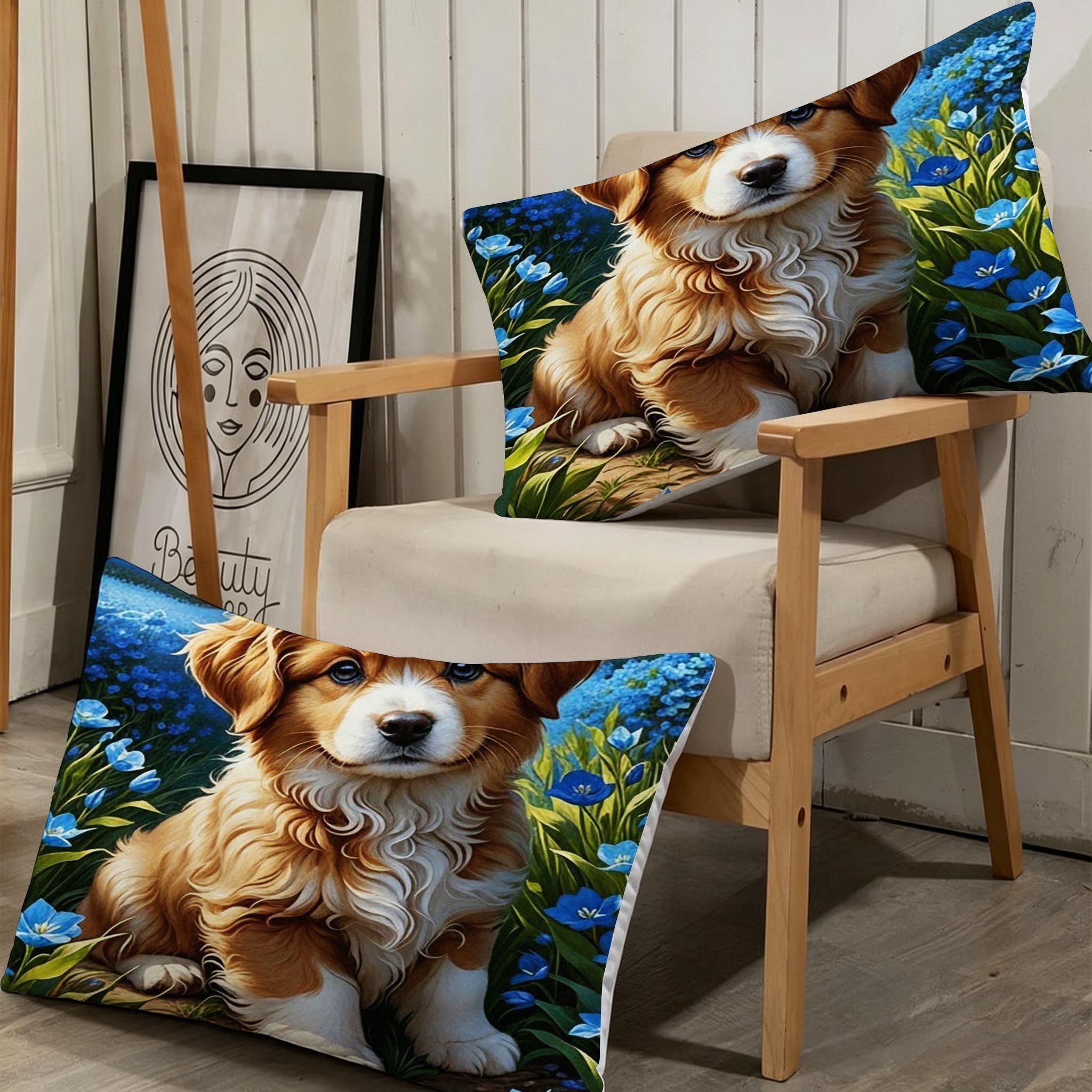 Copripiumino Matrimoniale Cane Giallo 260x240, ZW336 | Traspiranti Durevoli Microfibra, per Tutta la Famiglia, Matrimoniale, per Tutte le Stagioni, con 2 Federe 50x80 cm