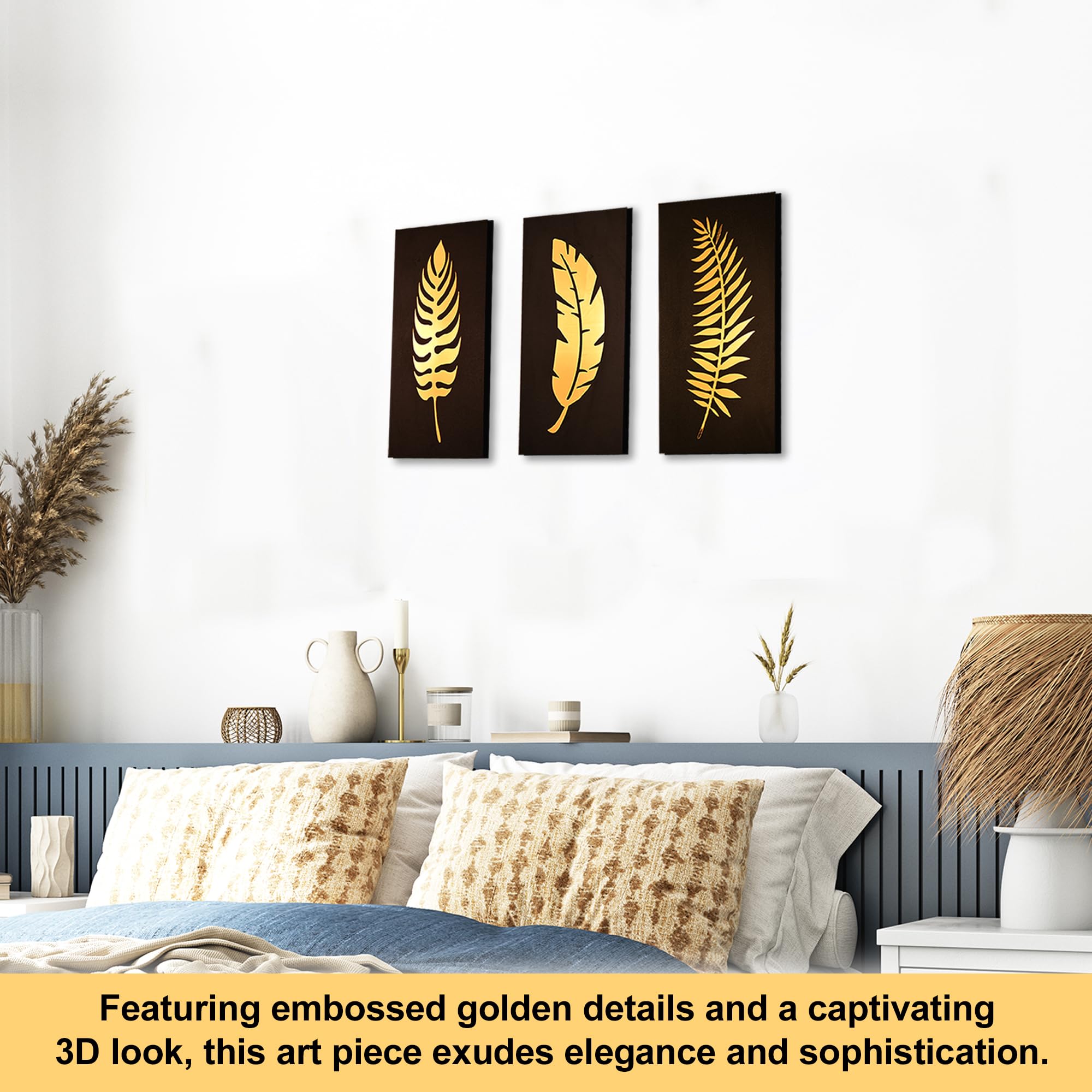 Golden Wall Hangings - Modern Art Decor -3