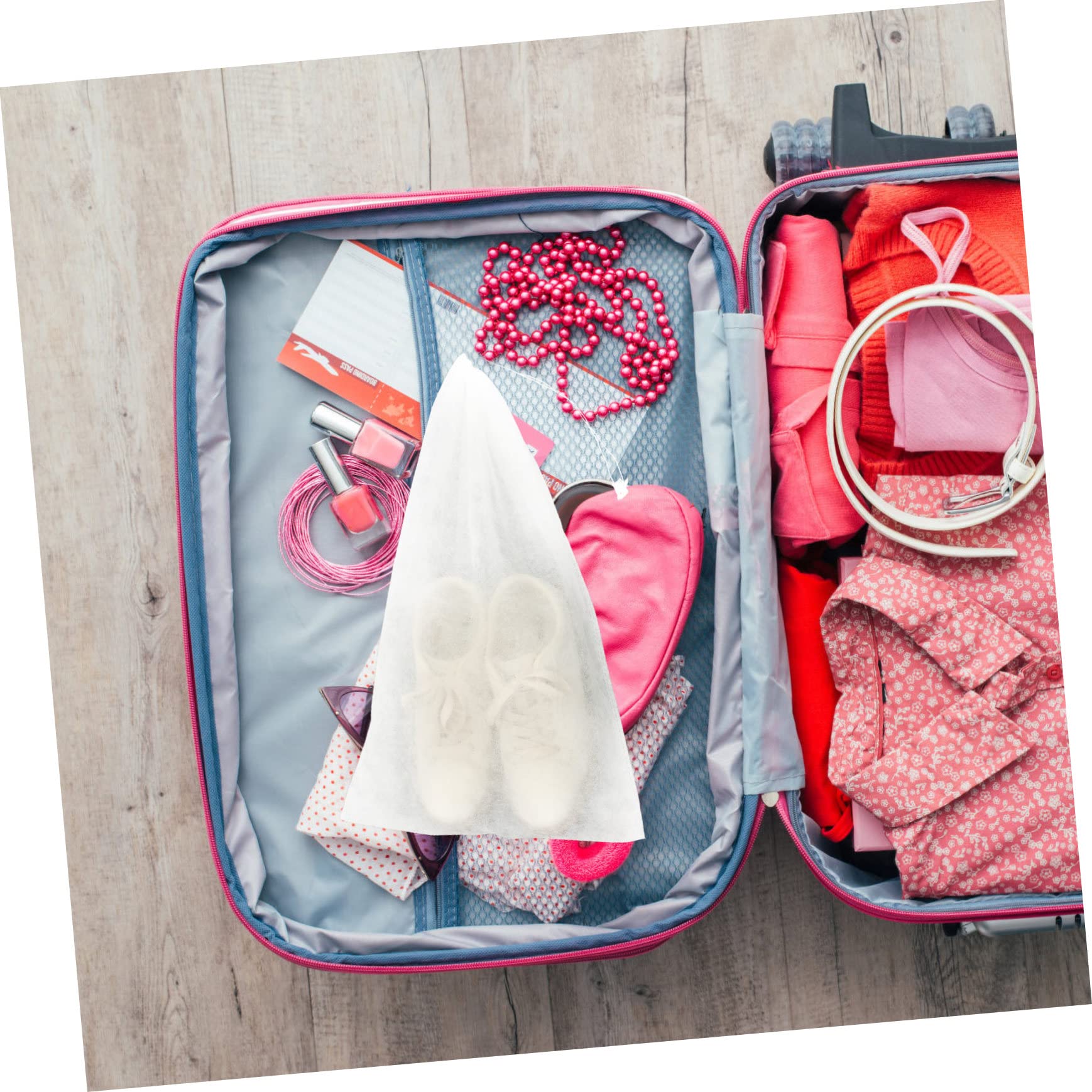 Sacchetti Sacchetti Porta Scarpe Non Tessuto 50 Pezzi per Scarpe da Viaggio per Organizzare e Proteggere Bianco Lavabili Buona Traspirabilità