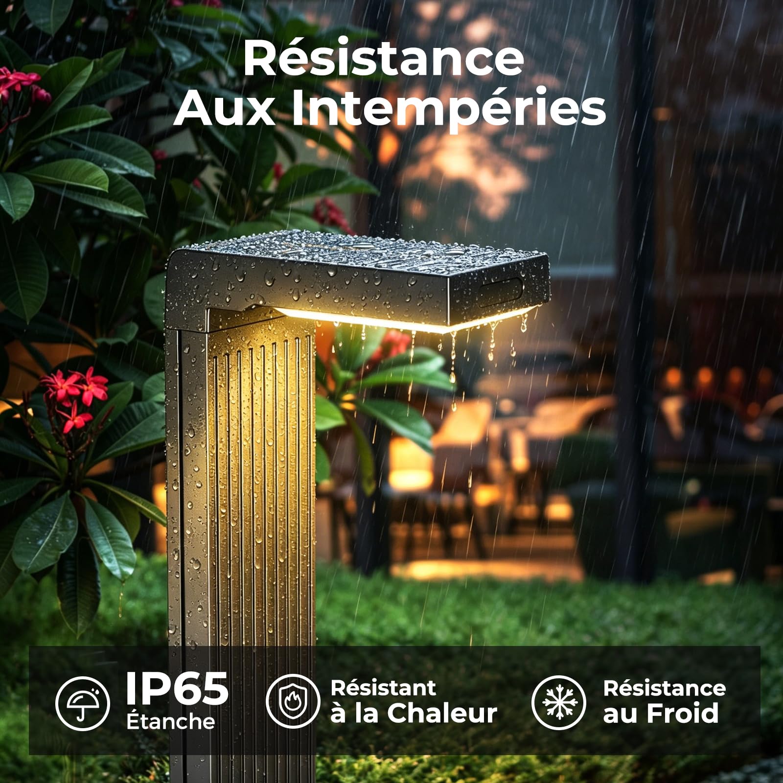 Lot de 4 Lampes Solaires Extérieur avec Détecteur de Mouvement