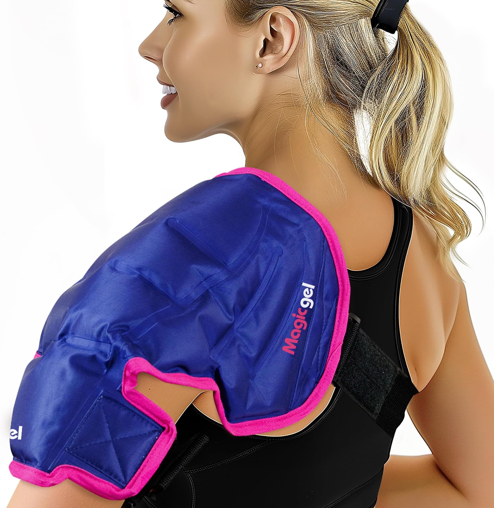 Shoulder Ice Pack - Reusable, Flexible and Long Lasting. Ice Pack for Rotator Cuff Injuries, Bursitis and Swelling. Cold Therapy Compression Wrap for Left or Right Shoulder - Large